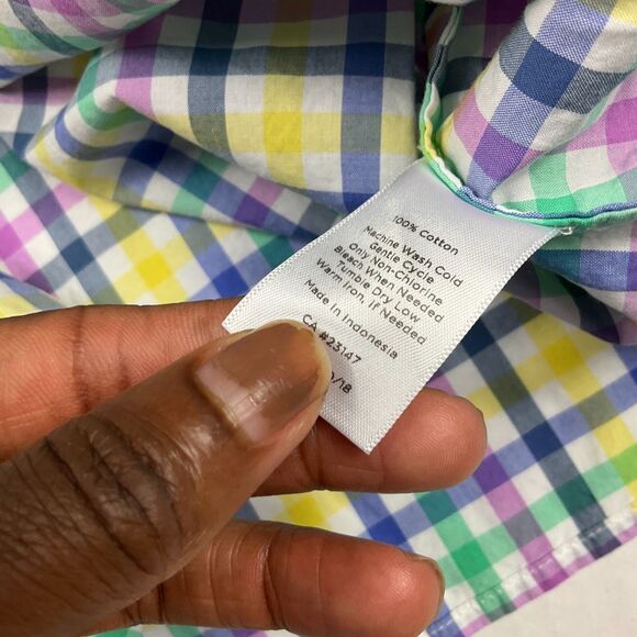 Talbots Cotton Office Button Shirt Colorful Plaid Long Sleeve Classic Top PS - Picture 5 of 10